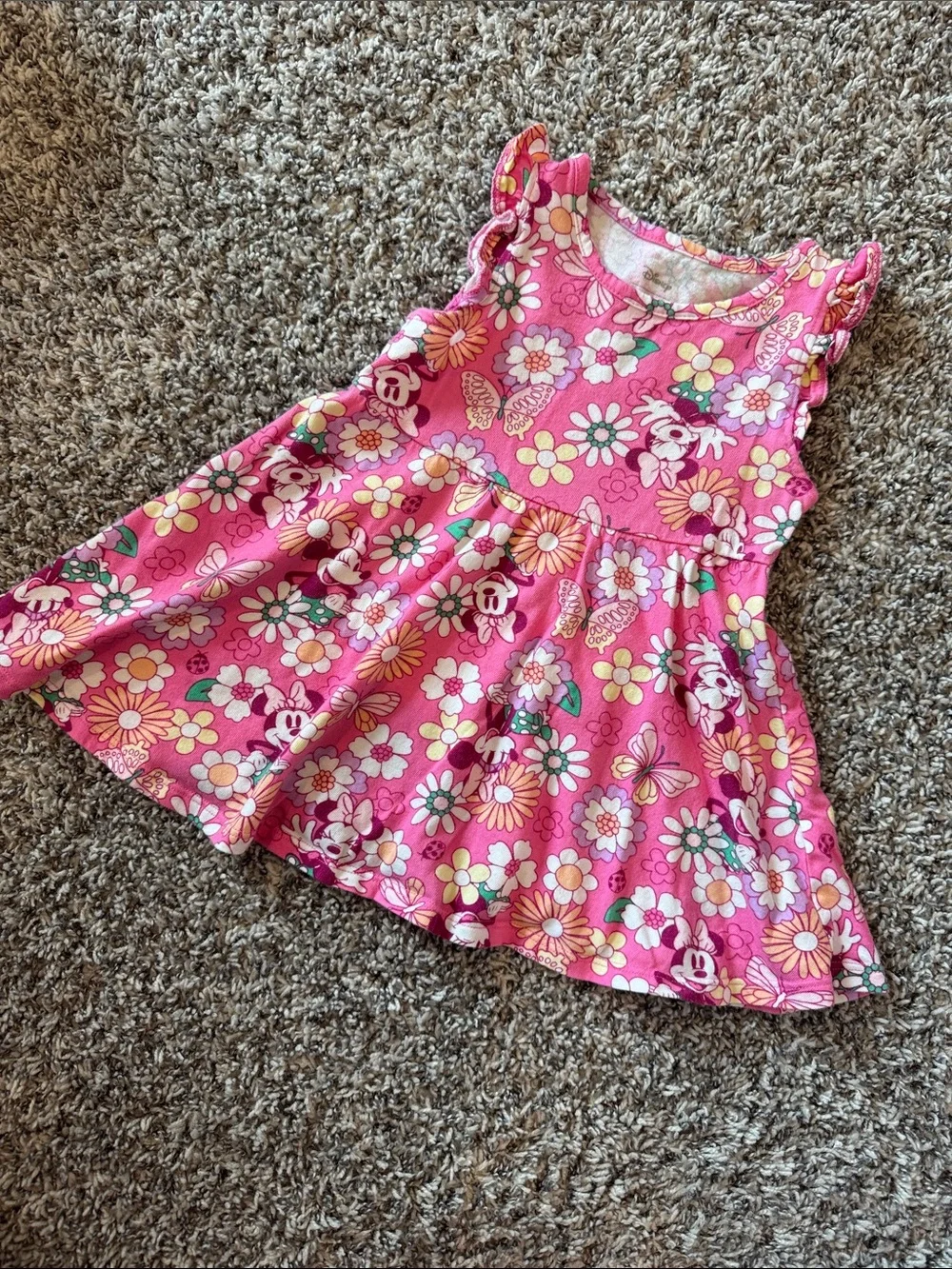 Disney Pink Floral Minnie Mouse Sleeveless Dress